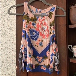 Sleeveless floral blouse